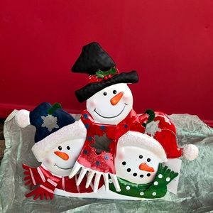 Home interiors-Ch Snow man friends candle holder